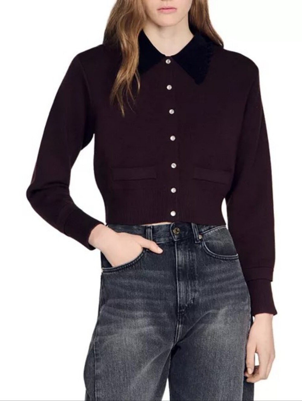 Sandro Etienne Collared Sweater